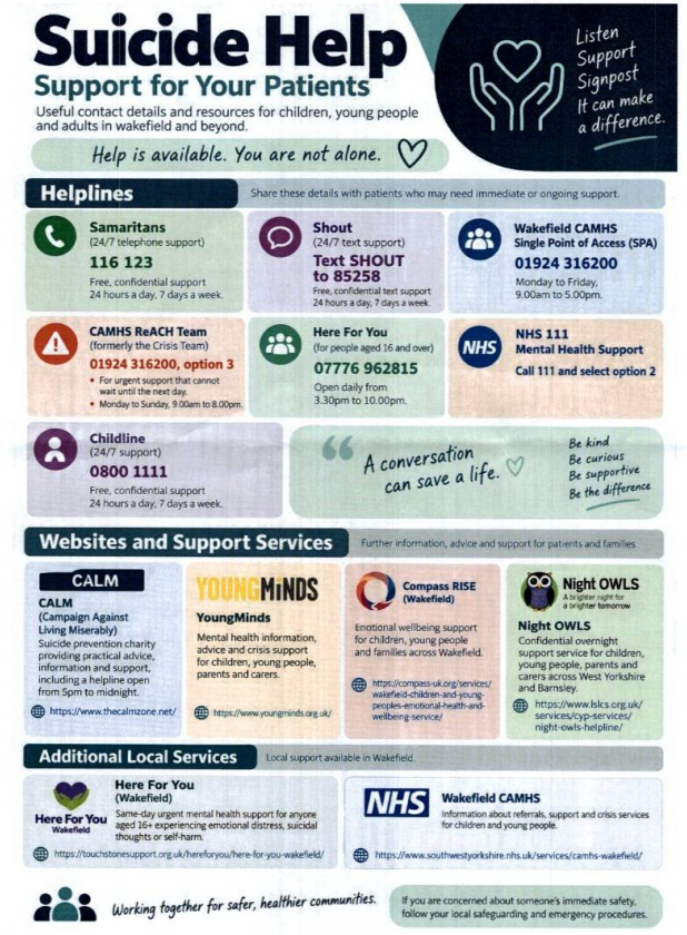 Suicide help poster